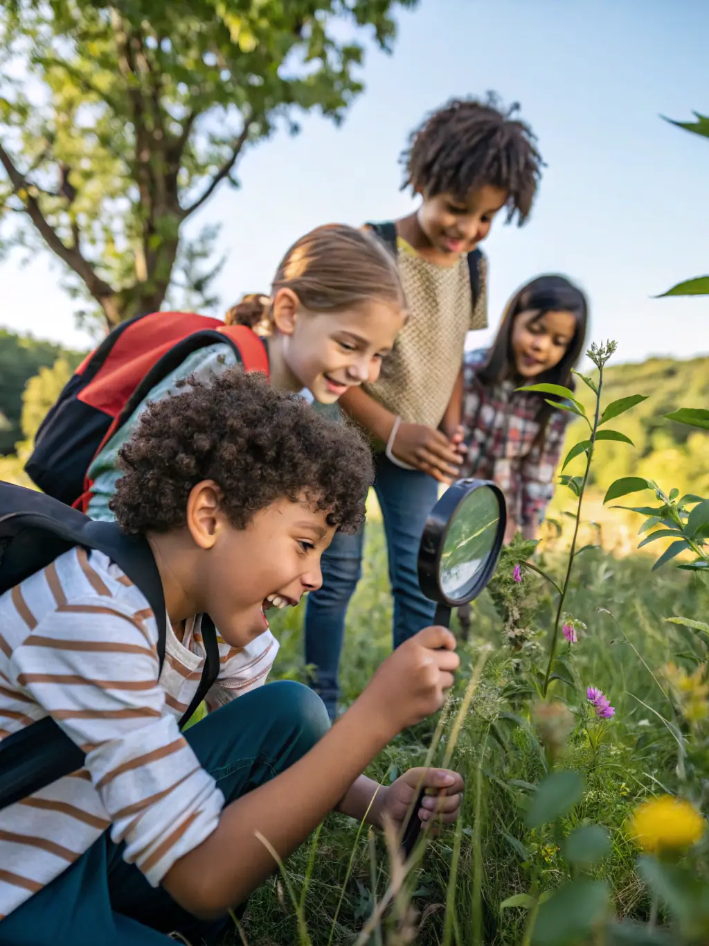 An image of a CEN Lozère team conducting an educational workshop for local students about biodiversity, highlighting the importance of environmental education.